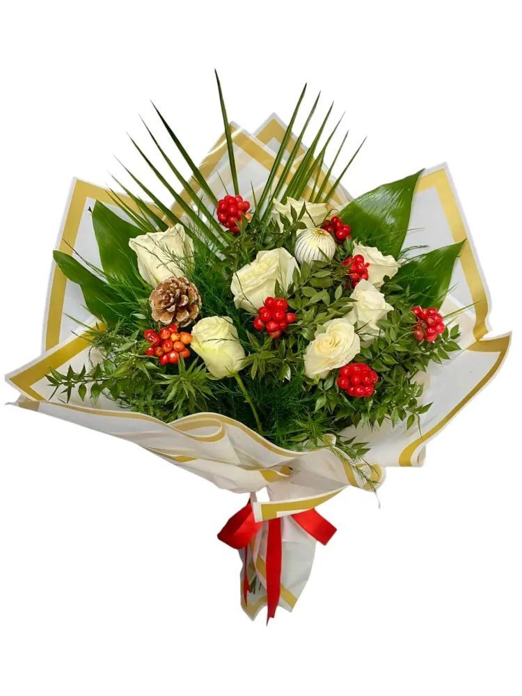 Beyaz Gül ve Kokina Buketi - Görsel 3
